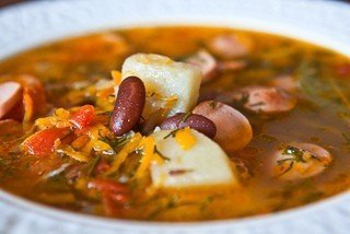 Фасолевый суп с красной фасолью