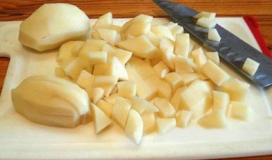 Нарезка картофеля кубиками
