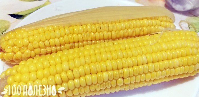 Фото вареной кукурузы на тарелке