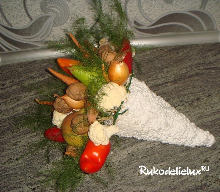 Искусство икебаны из еды букет из овощей