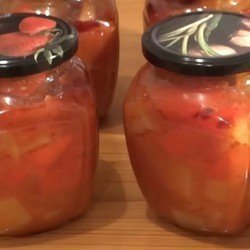 Закуска из кабачков и помидоров на зиму без стерилизации