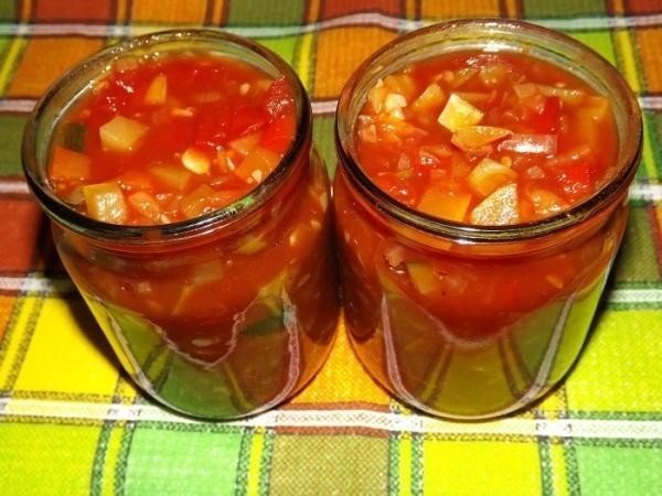 Лечо из болгарского перца с томатным соком
